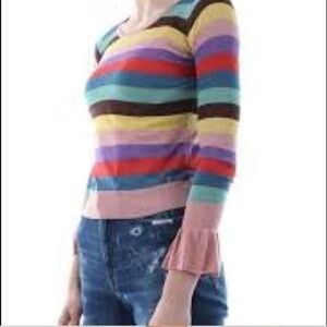 Guess multi colored striped lightweight sweater size small